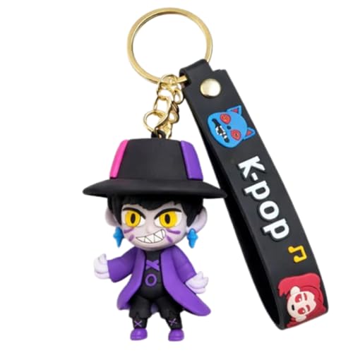 Wanna Party Kpop Demon Hunters Cartoon Keychains, Jinu Keychain for Boys and Girls, Cute Backpack Key Chain Accessories Wristlet chain Return Gift Items for Boys & Girls