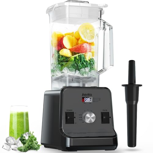 Aeitto Blender for Kitchen, 68 Oz Large Capacity Professional Countertop Blender, 1500-Watt Smoothie Blender for Ice Crush, Frozen Drinks, Grey