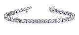 Houston Diamond District 2 to 50 Carat Classic LAB GROWN Diamond Tennis Bracelet 4 Prong Ultra Premium Collection (E-F Color, VS2-SI1 Clarity) 18K White Gold 30.01 Carat 6 Inches