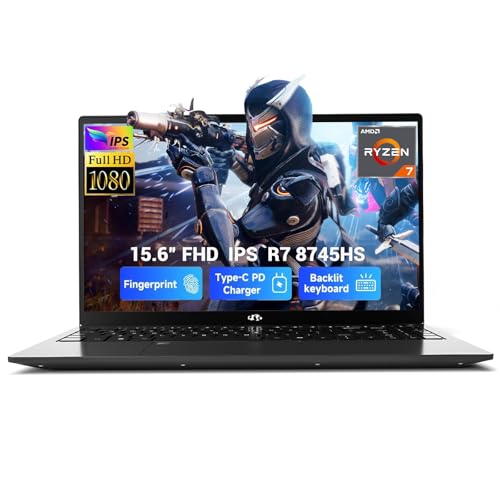 NIMO 15.6" IPS FHD-Gaming-Laptop-Computer, AMD Ryzen 7 8745HS 64GB DDR5 RAM 1TB SSD Radeon 780M-Graphics (8C/16T, up to 4.9GHz Beat R9 7940HS) 100W Type-C Charger Backlit Keyboard Fingerprint