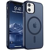 SUPFINE Magnetic for iPhone 11 Phone Case (Compatible with MagSafe) (Military Grade Drop Protection) Translucent Matte Shockproof Phone Cover,Dark Blue