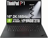 Lenovo ThinkPad P1 Mobile Workstation Laptop (16" 2K 165Hz, Intel 14-Core i7-13800H, 64GB DDR5, 2TB SSD, NVIDIA RTX A1000 6GB) 2 x Thunderbolt 4, Fingerprint, Backlit, FHD IR Webcam, Win 11 Pro