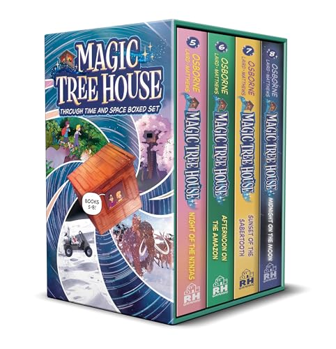 Magic Tree House Through Time and Space Boxed Set: Graphic Novels 5-8: Night of the Ninjas; Afternoon on the Amazon; Sunset of the Sabertooth; ... Boxed Set) (Magic Tree House Graphic Novels)