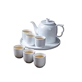 White Porcelain Tea Sets with Trays A Set of Household Water Appliances Kettles Small Cups