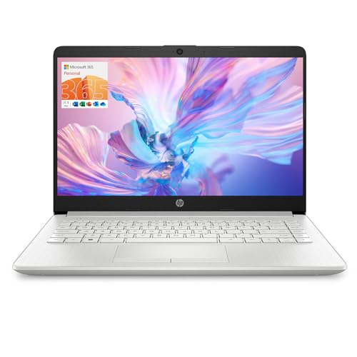 HP Essential Laptop, 14" HD Display, Intel Celeron N4120, 8GB RAM, 128GB eMMC, Webcam, HDMI, Wi-Fi, RJ-45, 1 Year Office 365, Windows 11 Home, Silver