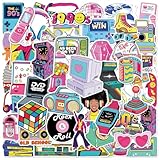50PCS 80s 90s Stickers, Waterproof Vinyl Retro Nostalgic Decals for Skateboard, Laptop, Phone Case, Luggage - Classic Old School Decor for Teens, Adults, Boys, Girls(8090)