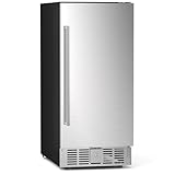 Kismile 2.9 Cu.Ft Undercounter Refrigerator, Stainless Steel Undersink Fridge with Adjustable Temp Control & Digital Display, Undercounter Freezer for Kitchen, Apartment, Office, Dorm