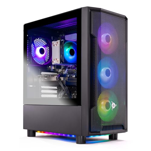 Skytech Gaming Shadow Gaming PC, AMD Ryzen 7 7800X3D 4.2GHz, AMD RX 9060XT 16GB VRAM, 1TB Gen4 NVMe SSD, 16GB DDR5 RAM 5200, 650W Gold PSU, 360 ARGB AIO, Wi-Fi, Win 11, Desktop