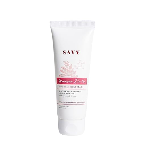 SAYY Moroccan DeTan Brightening Face Pack for Advance Skin Renewal Radiance 100gm Clay Mask