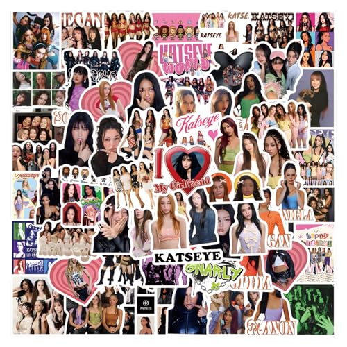 120 PCS KATSEYE Stickers, Waterproof Vinyl Pop Korean Girls Stickers for Laptop Water Bottle, Computer, Skateboard, Phone DIY Decals for Teens Adults