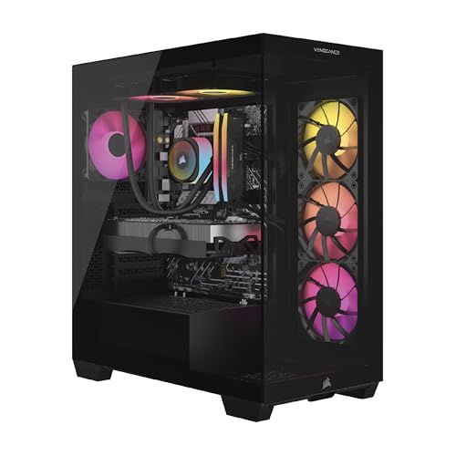 Corsair Vengeance i7500 Gaming PC – Liquid Cooled Intel® Core™ i9-14900KF CPU – NVIDIA® GeForce RTX™ 5090 GPU – 64GB Vengeance RGB DDR5 Memory – 2TB M.2 SSD – Black