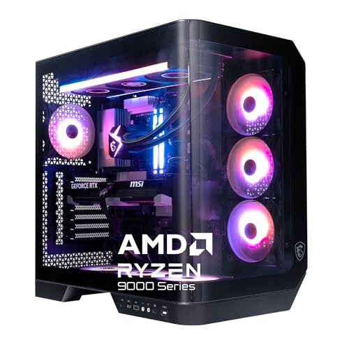 msi Vision ZS Gaming Desktop PC | AMD Ryzen 7 9800X3D | NVIDIA GeForce RTX 5070 12GB | 32GB DDR5 RAM | 2TB NVMe SSD | 360mm AIO Liquid Cooling | Wi-Fi 6E | Windows 11 Home | VR Ready | 9NVP-2068US