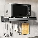 Microwave Oven Rack,Space-Saving Wall-Mounted Microwave Rack - Kitchen Shelf Organizer for Small Spaces, Easy Installation, Maximize Storage, Perfect for Kitchen Essentials and Appliances