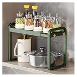 Microwave Oven Rack,Extendable Microwave Rack Shelf - Adjustable Space-Saving Kitchen Countertop Organizer (Green) - Perfect for Small Appliances & Storage Solutions