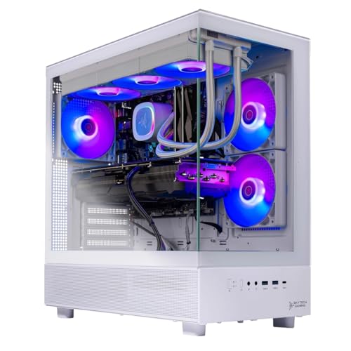 Skytech Gaming Azure 3 Gaming PC, AMD Ryzen 7 7800X3D 4.2GHz, NVIDIA RTX 5060 Ti 16GB VRAM, 1TB Gen4 NVMe SSD, 16GB DDR5 RAM 6000, 650W Gold PSU, 360 ARGB AIO, WI-FI 5, Windows 11, Desktop