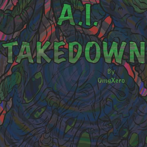 OmgXero Presents A.I. Takedown, The Art Book: A collection of scary and twisted art drawings against Artificial Intelligence, A finished descent into distortion, decay, and controlled chaos.