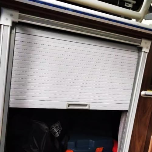 Extra Long White Roller Shutter Cabinet DoorTambour Temporary Door for Kitchen Dressing Room Appliance Storage Small Space Divider (102x51cm / 40x20in)