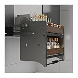 Pull-Down Cabinet Storage Organizer, 2-Tier Drop Down Shelf for Upper, Fits Spice Bottles and Small Appliances(460-490mm)
