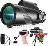 Monocular-Telescope 80x100 High Powered Monoculars High Definition for Adults High Powered with Smartphone Adapter Telescope Hunting Wildlife Bird Watching Travel Camping Hiking-Black
