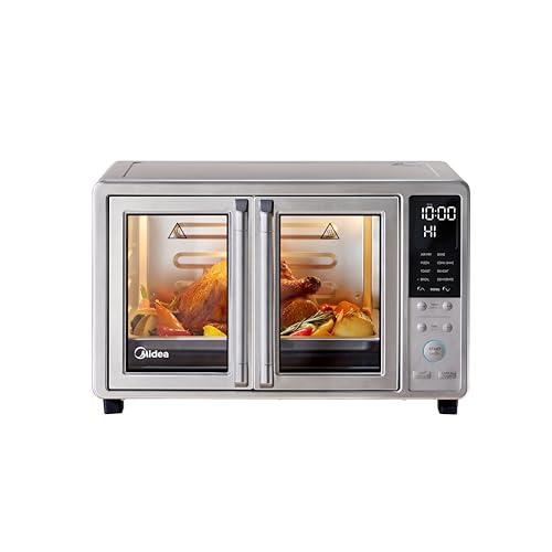 Midea Flexify Slim 8-in-1 French Door Toaster Oven Air Fryer Combo, Compact Countertop Oven with Infrared SpeedHeat, 25 Quart Capacity, Stainless Steel