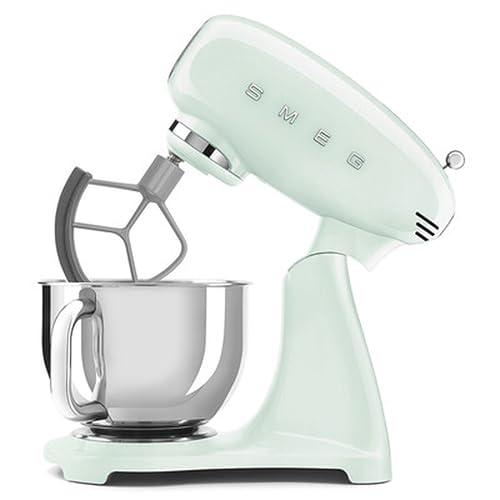 SMEG SMF05 Forte 5-Qt Stand Mixer with 750W Motor, Smooth Start & SteadyMix, Flex Edge Beater, 10 Speeds, Stainless Steel Bowl – Retro 50’s Style Planetary Mixer for Dough, Baking & Desserts-Green