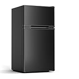 COWSAR 2.5 Cu.Ft Mini Compact Refrigerator with Freezer, Double Reversible Door with 2 Removable Shelves, Commercial Drink Fridge for Bedroom, Office, Kitchen, Dorm, Black