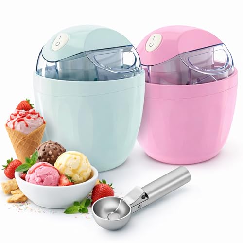 2026 New Small Home Mini Ice Cream Maker with Easy-Lock Lid, Mini Ice Cream Maker 1QT, 15-Min Fast Frozen Yogurt, Sorbet & Gelato Maker, Healthy Homemade Dessert Appliance (Mixed)