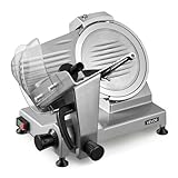VEVOR 10" Commercial Meat Slicer, 240W Electric Deli Food Slicer with Carbon Steel Blade, Built-In Sharpener & 0-0.47" Adjustable Thickness for Frozen Meat, Ham, Baguett, Steak, UL Approved
