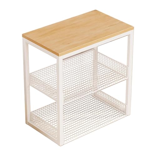 Mupingfenglan Laundry Room Stand with 3 Tiers, Organizer for Small Appliances in Kitchen, White