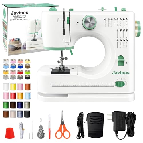 Javinos Sewing Machine for Beginners, 16 Stitches, Portable for Home Use